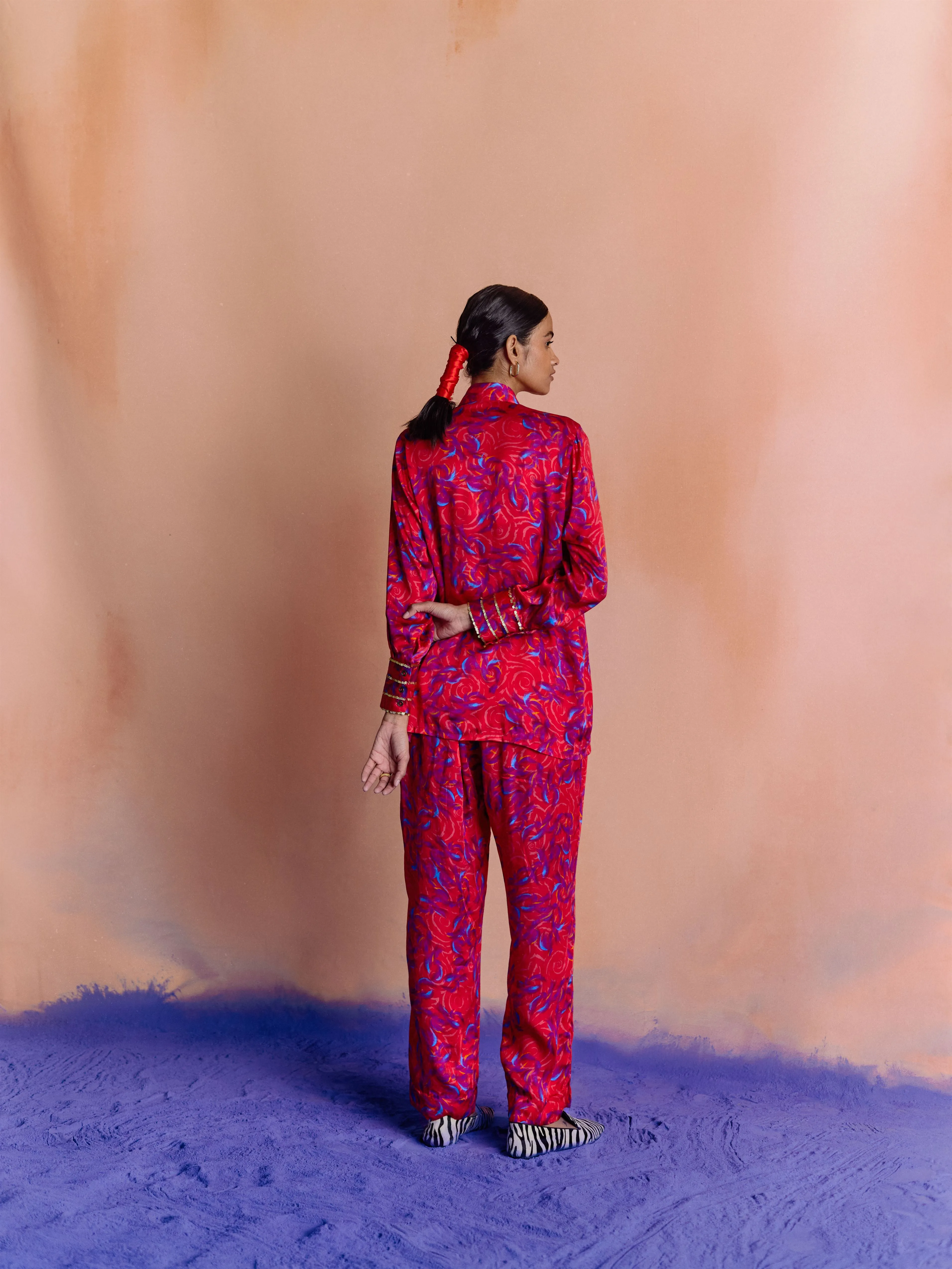 Studio Rigu   I   Womenswear, Western Parker Straight Trousers Red/Yellow/Pink/Blue Srdd038