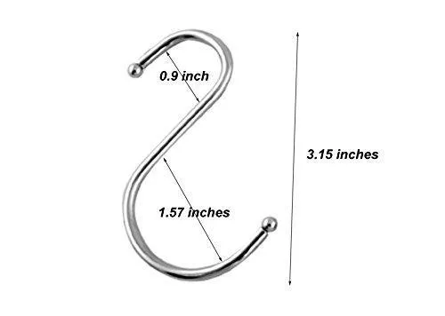 SumDirect 10PCS Scarf Apparel Punch Cup Bowl Kitchen S Shaped Silver Tone Hanging Hooks