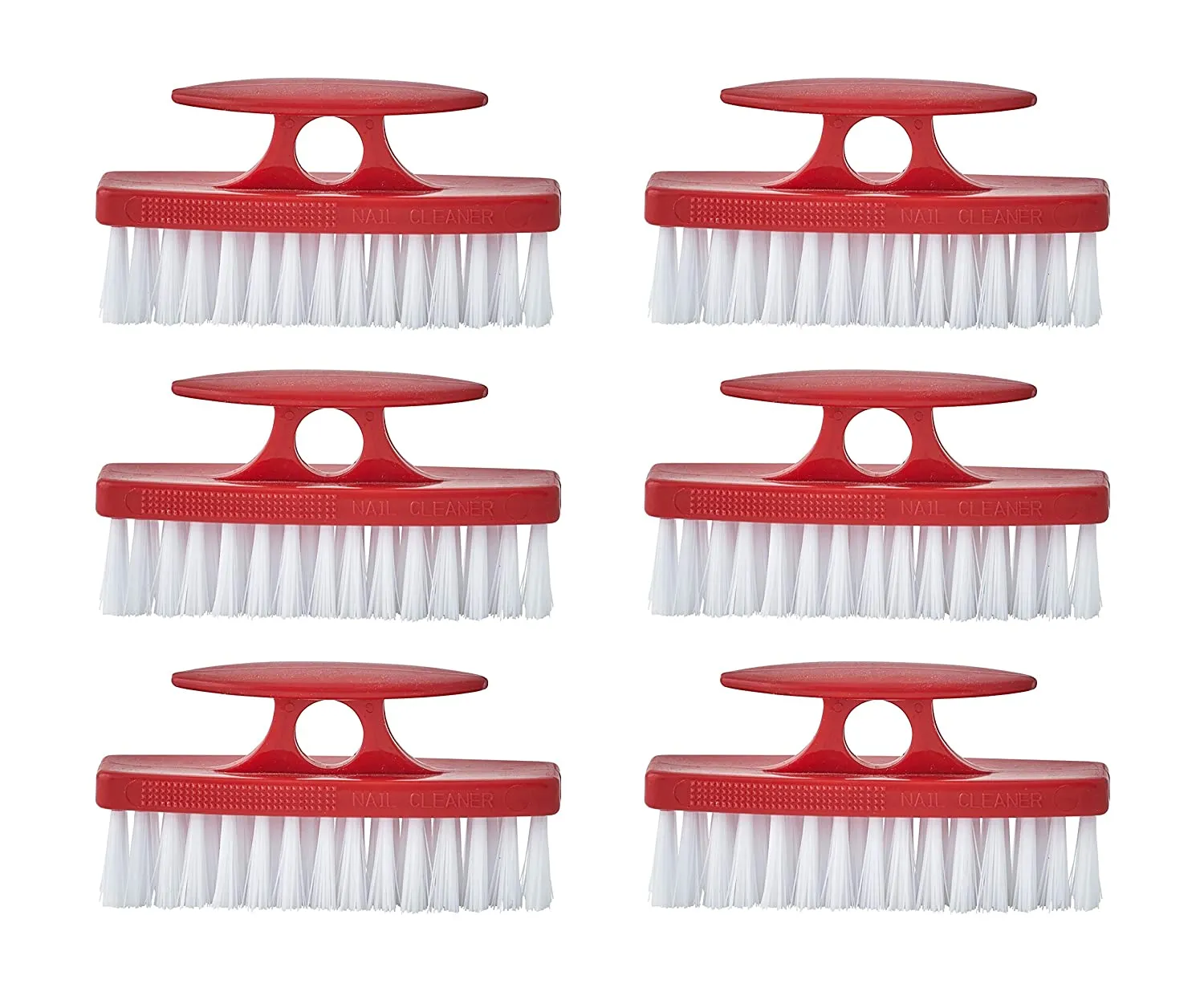 Superio Nail Brush Set (6 Pack) Cleaner with Handle, Durable Brush Scrubber to Clean Toes, Fingernails, Hand Scrubber All Surface Cleaning, Heavy Duty Scrub Brush Stiff Bristles, Easy to Hold. (Blue)