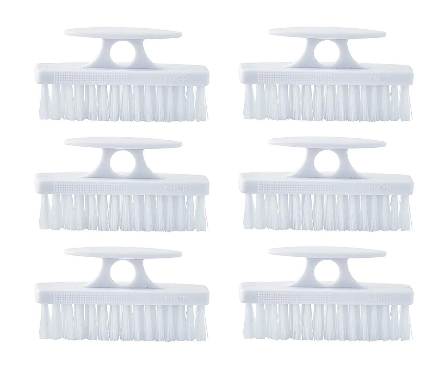 Superio Nail Brush Set (6 Pack) Cleaner with Handle, Durable Brush Scrubber to Clean Toes, Fingernails, Hand Scrubber All Surface Cleaning, Heavy Duty Scrub Brush Stiff Bristles, Easy to Hold. (Blue)
