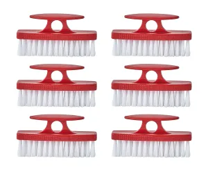 Superio Nail Brush Set (6 Pack) Cleaner with Handle, Durable Brush Scrubber to Clean Toes, Fingernails, Hand Scrubber All Surface Cleaning, Heavy Duty Scrub Brush Stiff Bristles, Easy to Hold. (Blue)
