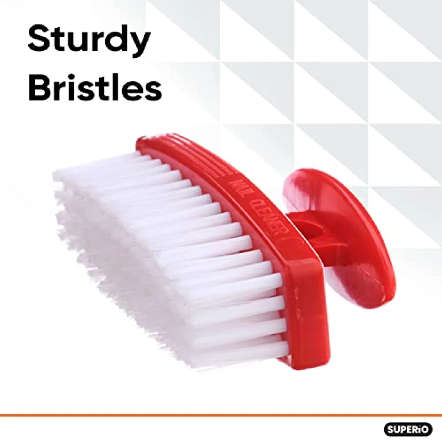 Superio Nail Brush Set (6 Pack) Cleaner with Handle, Durable Brush Scrubber to Clean Toes, Fingernails, Hand Scrubber All Surface Cleaning, Heavy Duty Scrub Brush Stiff Bristles, Easy to Hold. (Red)