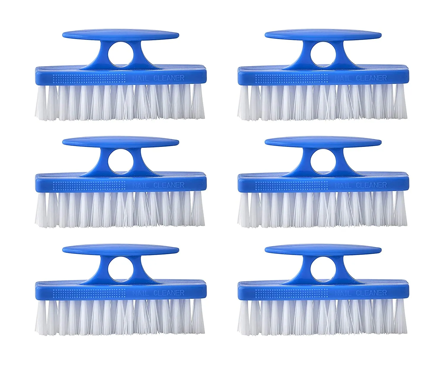 Superio Nail Brush Set (6 Pack) Cleaner with Handle, Durable Brush Scrubber to Clean Toes, Fingernails, Hand Scrubber All Surface Cleaning, Heavy Duty Scrub Brush Stiff Bristles, Easy to Hold. (Red)