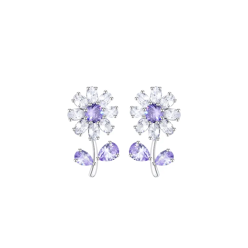 Sweet and Elegant Rhinestone Daisy Earrings