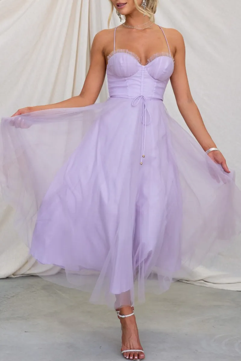 Sweet Elegant Solid V Neck Princess Dresses(8 Colors)