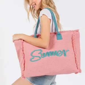 SWEET SUMMER TIME TOTE BAG (pink/blue)