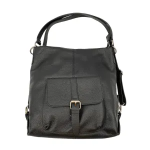 TANO Large Convertible Leather Hobo - Black New w/Tags