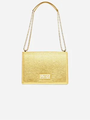 The Cristiana Pinatex® Vegan Shoulder Bag | Gold Metallic