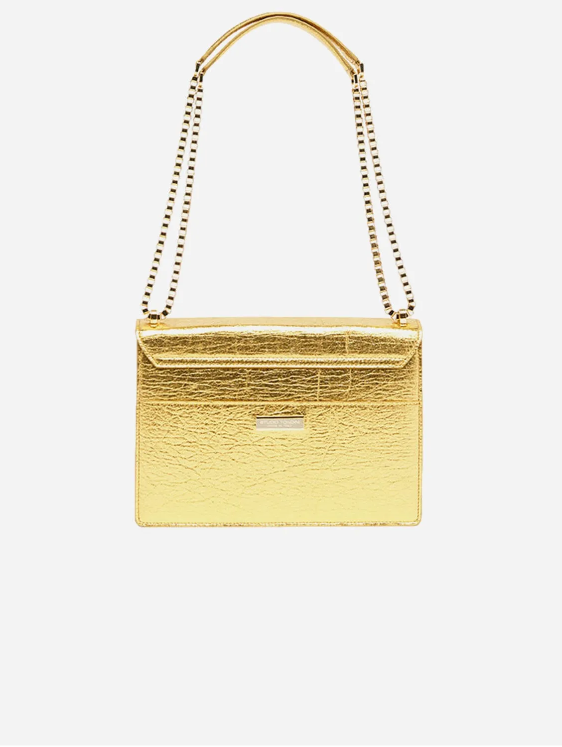 The Cristiana Pinatex® Vegan Shoulder Bag | Gold Metallic