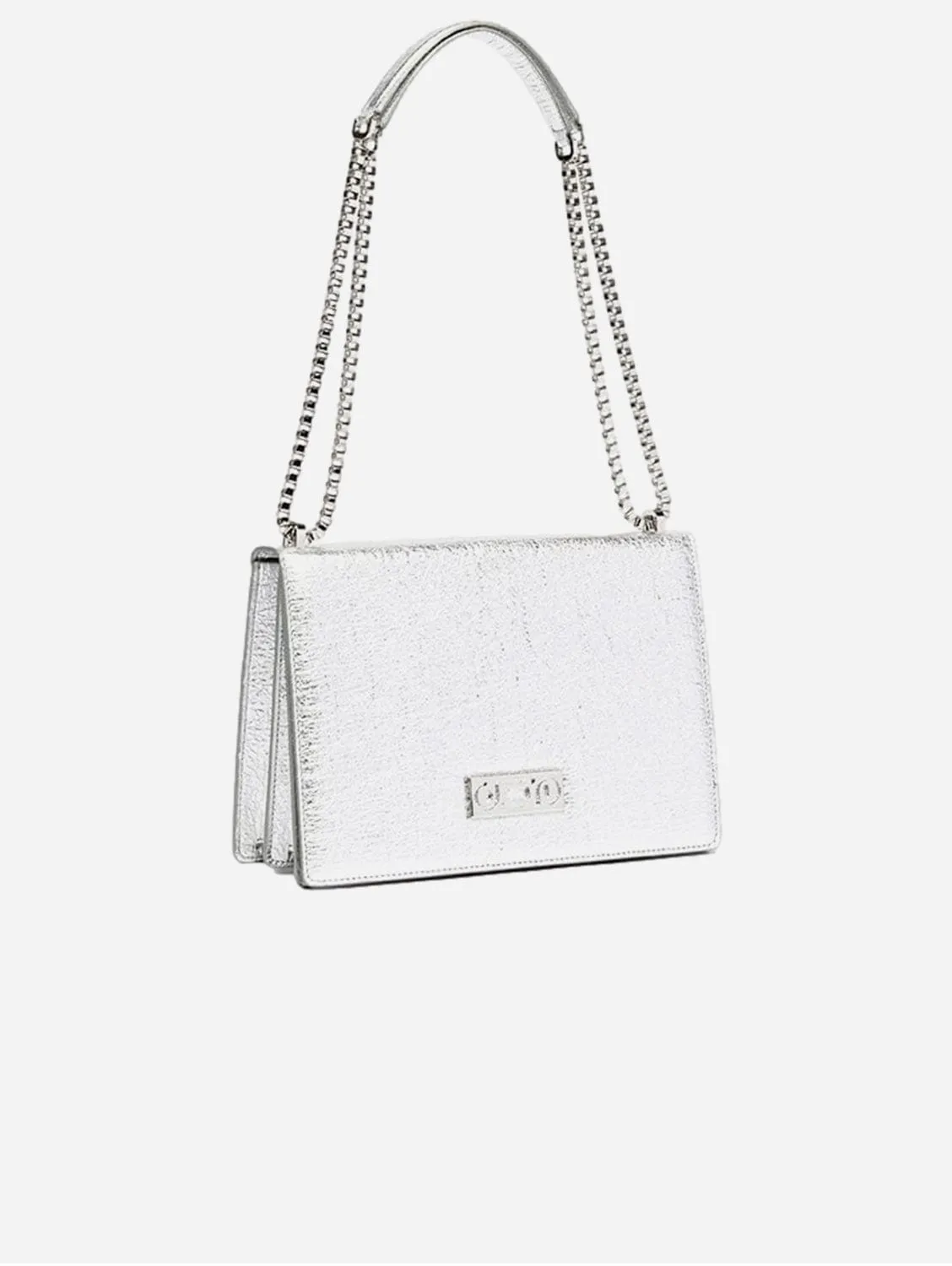 The Cristiana Pinatex® Vegan Shoulder Bag | Silver Metallic