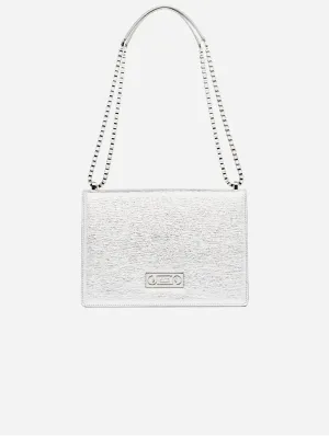 The Cristiana Pinatex® Vegan Shoulder Bag | Silver Metallic