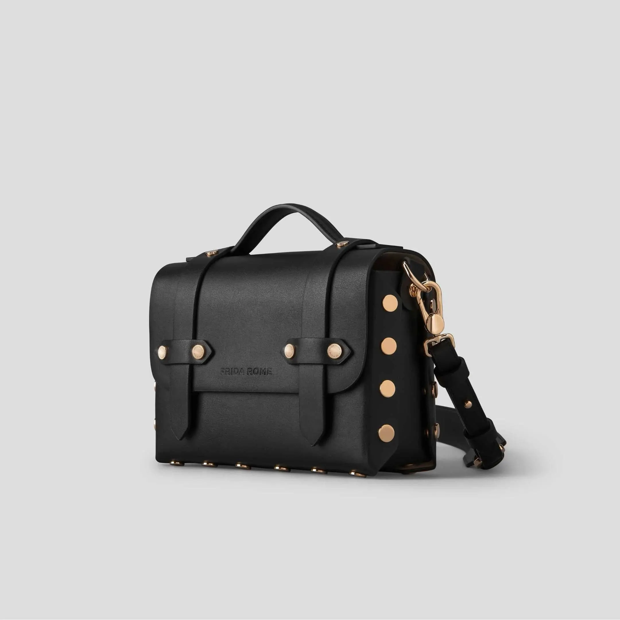 The WEEK/END Cactus Leather Vegan Studded Crossbody Bag | Black