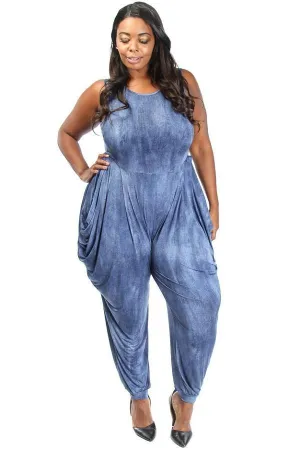 Tie Dye Harem Plus Size Jumpsuit