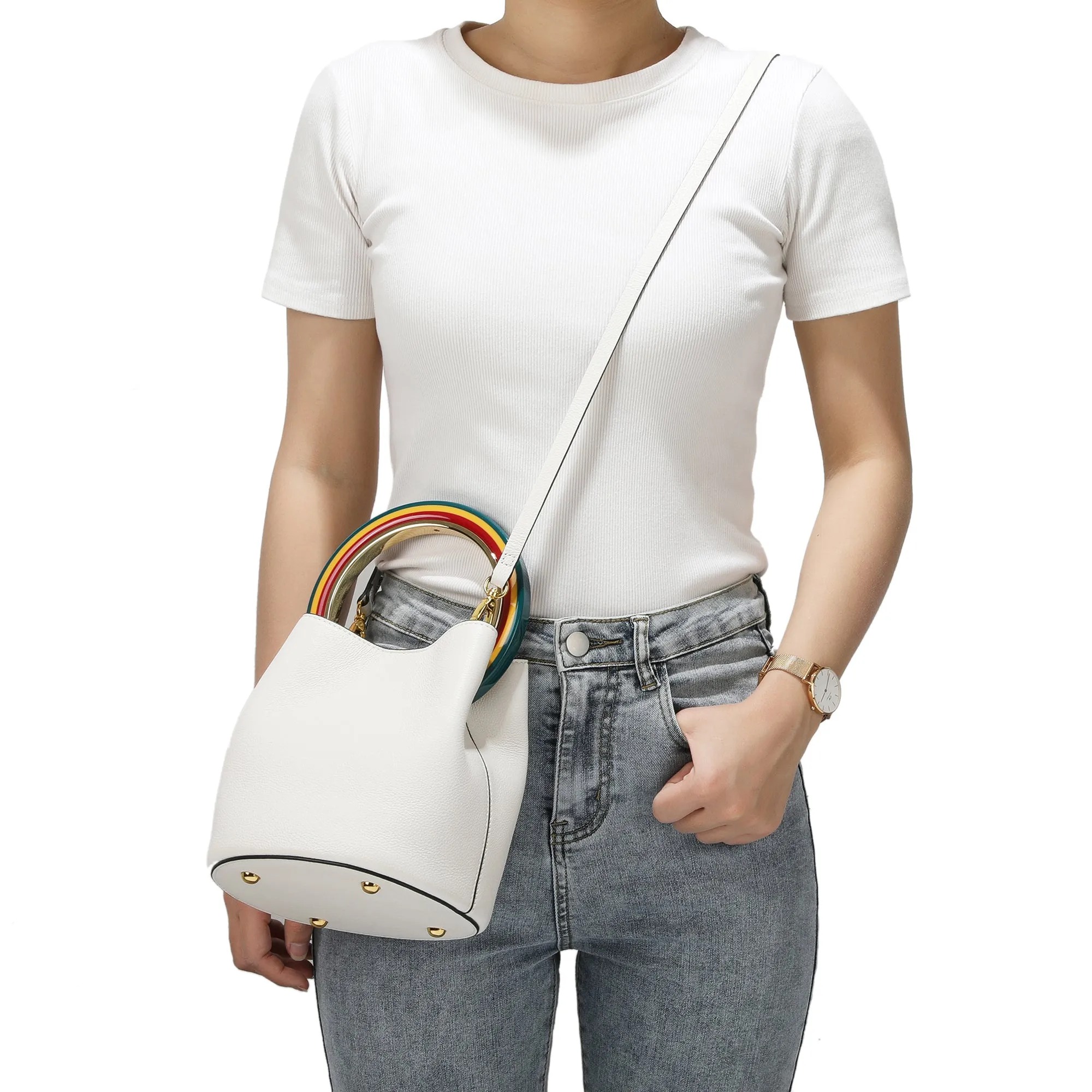Tiffany & Fred Top-grain Leather Satchel/Shoulder Bag