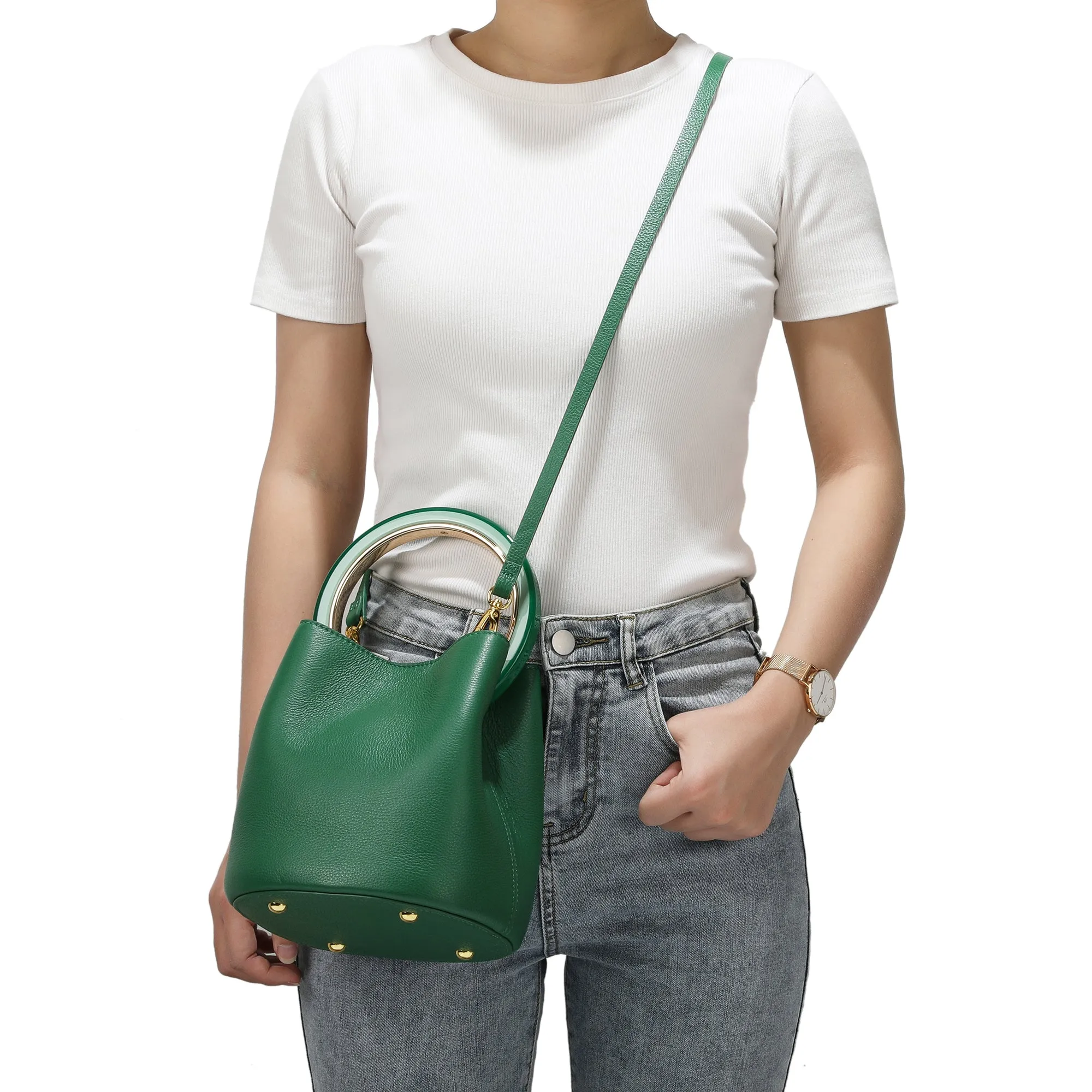 Tiffany & Fred Top-grain Leather Satchel/Shoulder Bag