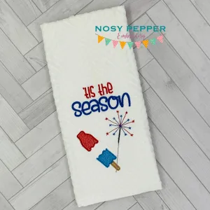 Tis The Season machine embroidery design (5 sizes included) DIGITAL DOWNLOAD