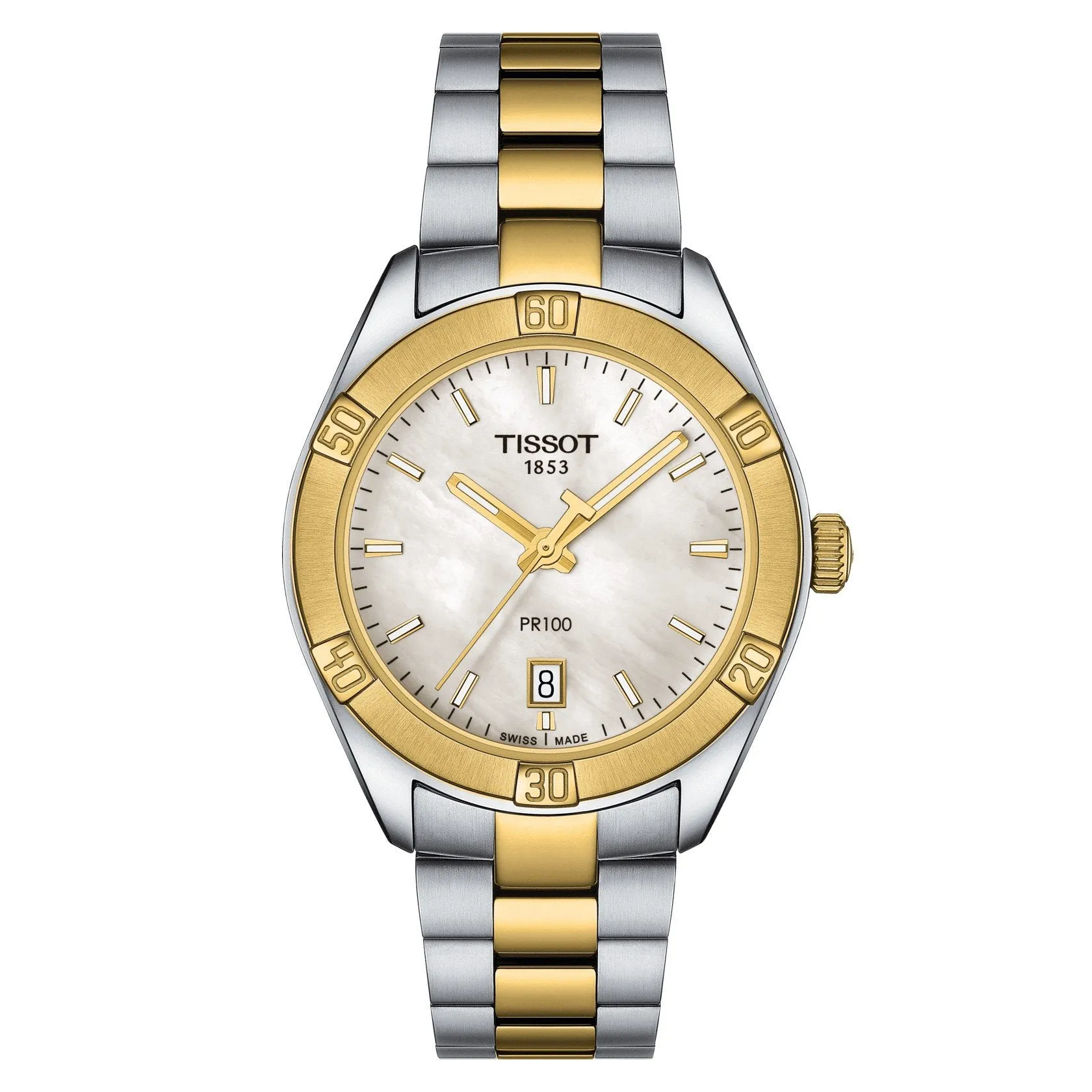 Tissot Women's Clock Pr 100 Sport Chic 36mm Madreperperh Quartz Steel T101.910.22.111.00