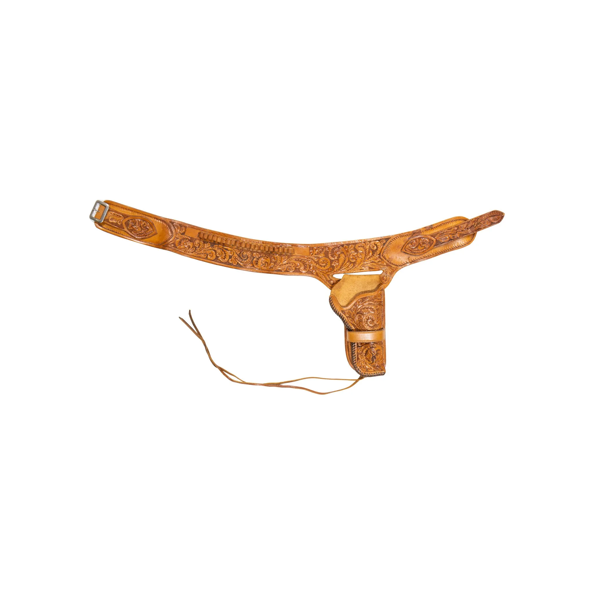 Tooled Leather Holster and Belt