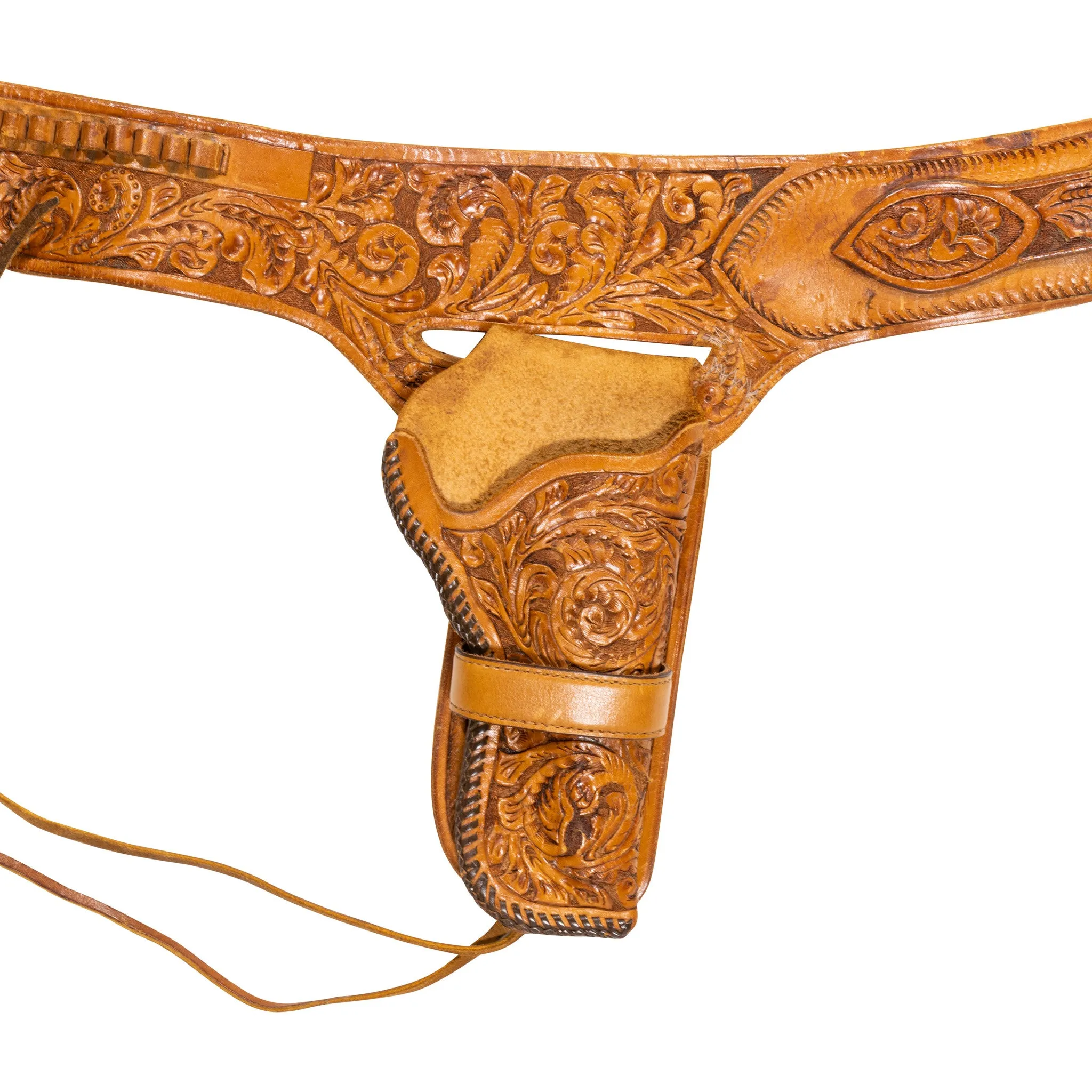 Tooled Leather Holster and Belt