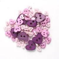 Trimits Mini Craft Hearts Buttons - Purples Shades