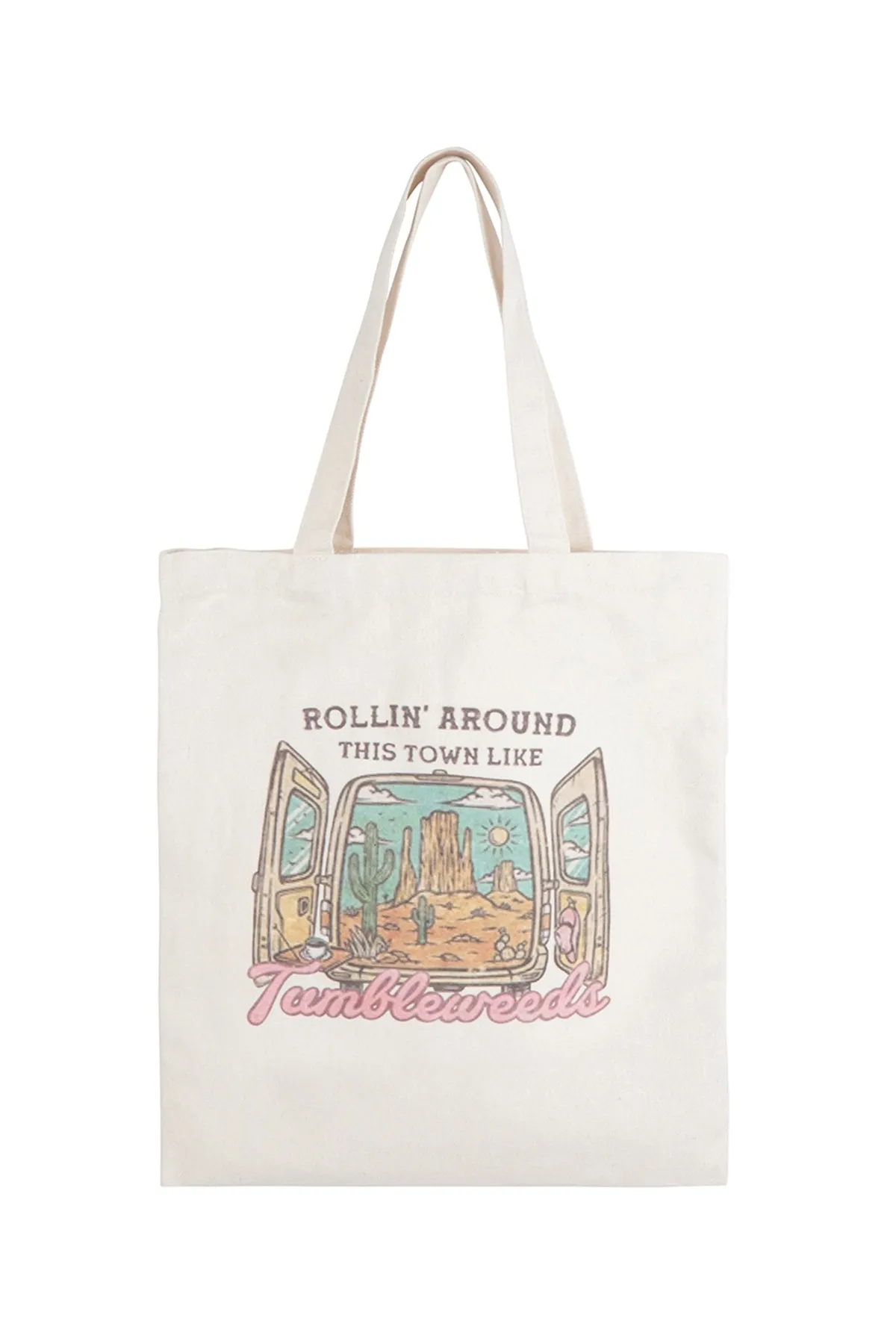 TUMBLEWEEDS PRINT SUMMER TOTE BAG