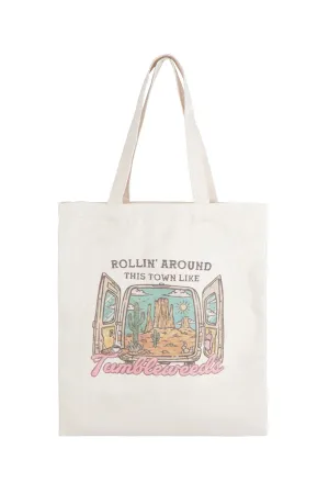 TUMBLEWEEDS PRINT SUMMER TOTE BAG