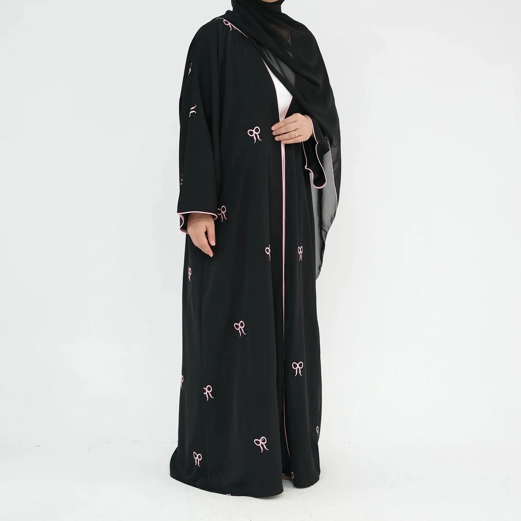 Turkish Elegant Cardigan Embroidered Abaya