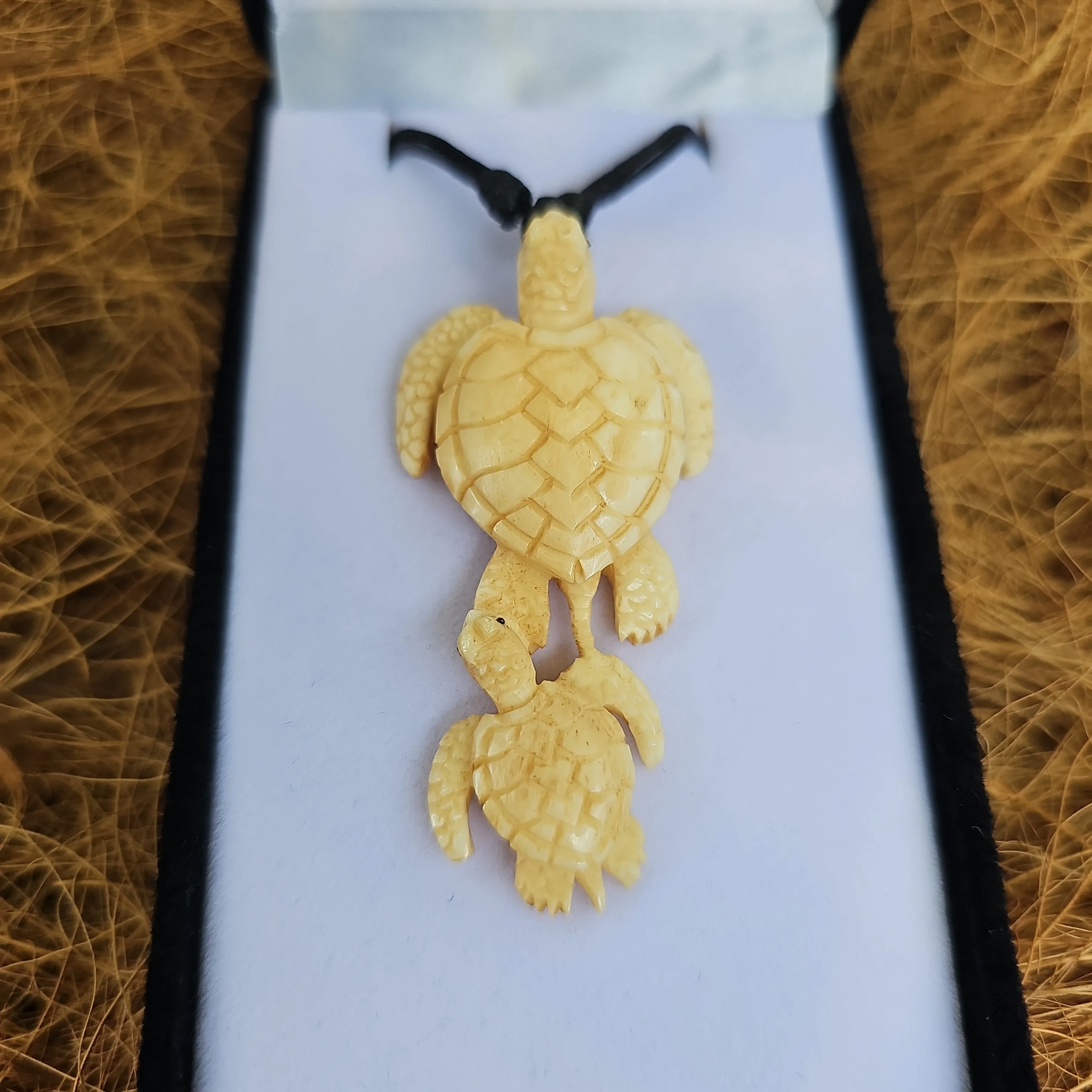 Turtle and Baby Bone Carving