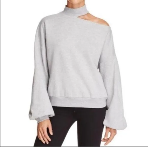 Two by Vince Camuto Cutout/Off Shoulder Sweater Bishop Sleeves sz Large
