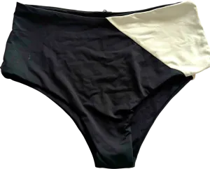 Unbranded Black/White Two-Tone High-Waist Panties XS/S