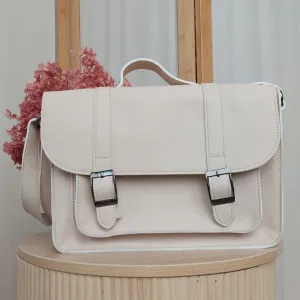 Vegan Leather Primary School Bag - Pavlova Cream