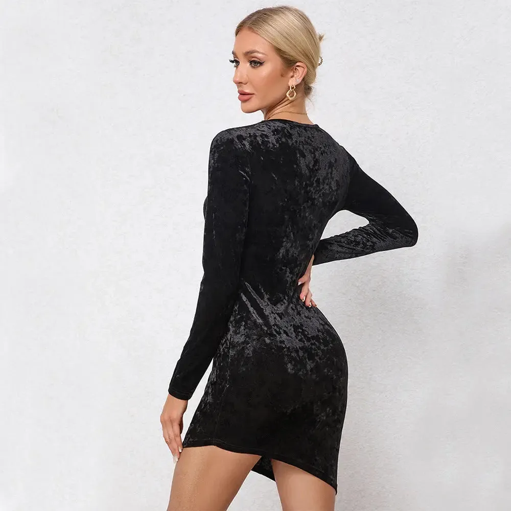 Velvet Allure Mini Dress - Elegant Party Outfit
