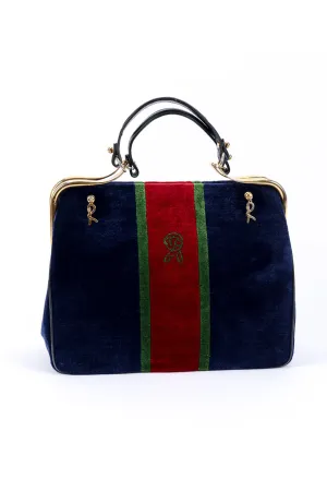 Velvet Caravel Stripe Frame Bag