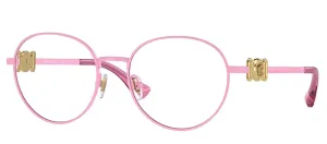 Versace KIDS VK 1002 1496 Phantos Metal Pink Eyeglasses with Logo Stamped Demo Lenses