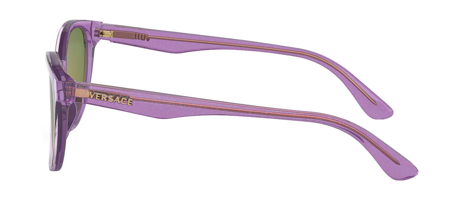 Versace KIDS VK 4427U 53734V Round Plastic Purple Sunglasses with Purple Mirror Lens