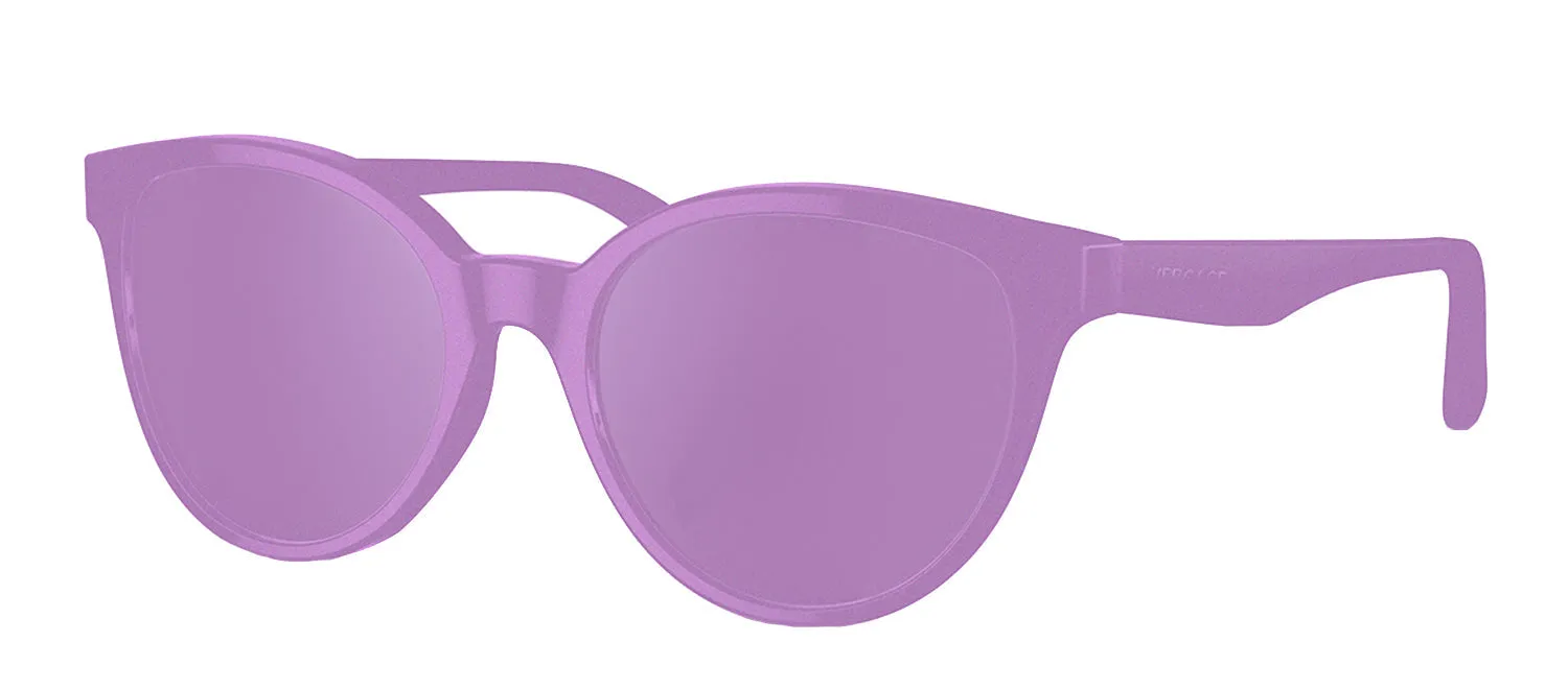 Versace KIDS VK 4427U 53734V Round Plastic Purple Sunglasses with Purple Mirror Lens