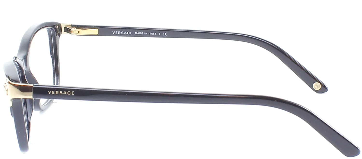 Versace VE 3156 GB1 Square Plastic Black Eyeglasses with Demo Lens