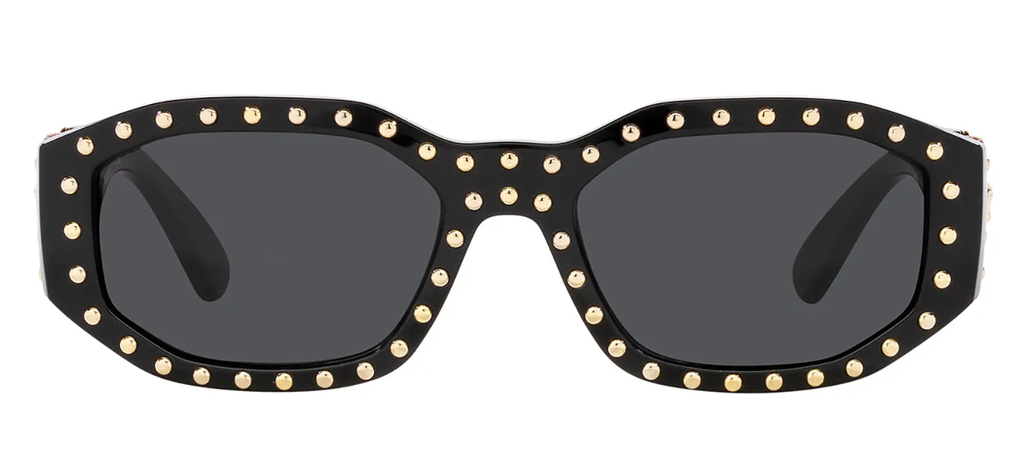 Versace VE 4361 539787 Geometric Plastic Black Sunglasses with Grey Lens