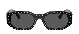 Versace VE 4361 539887 Geometric Plastic Black Sunglasses with Grey Lens