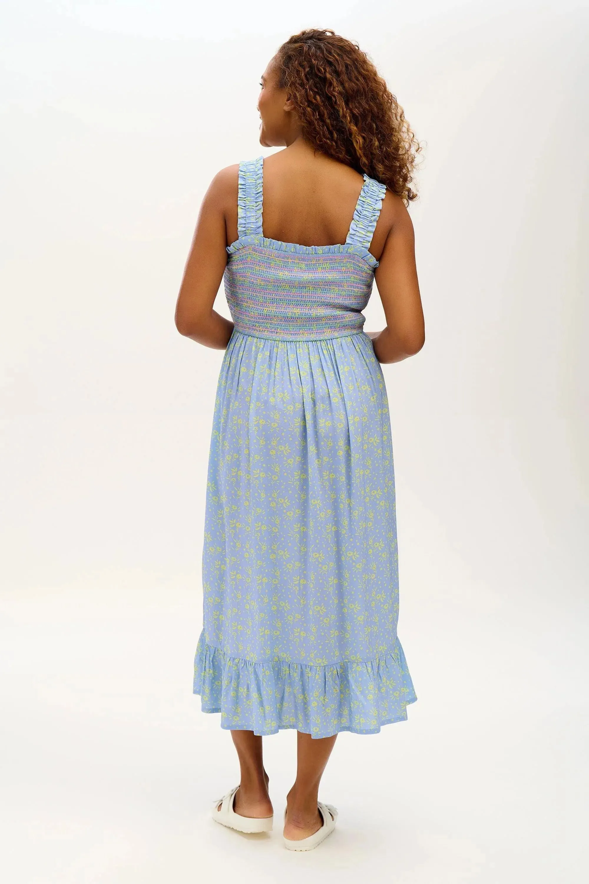 Vestido Sugarhill Ember Shirred Blue Lemon Star Meadow