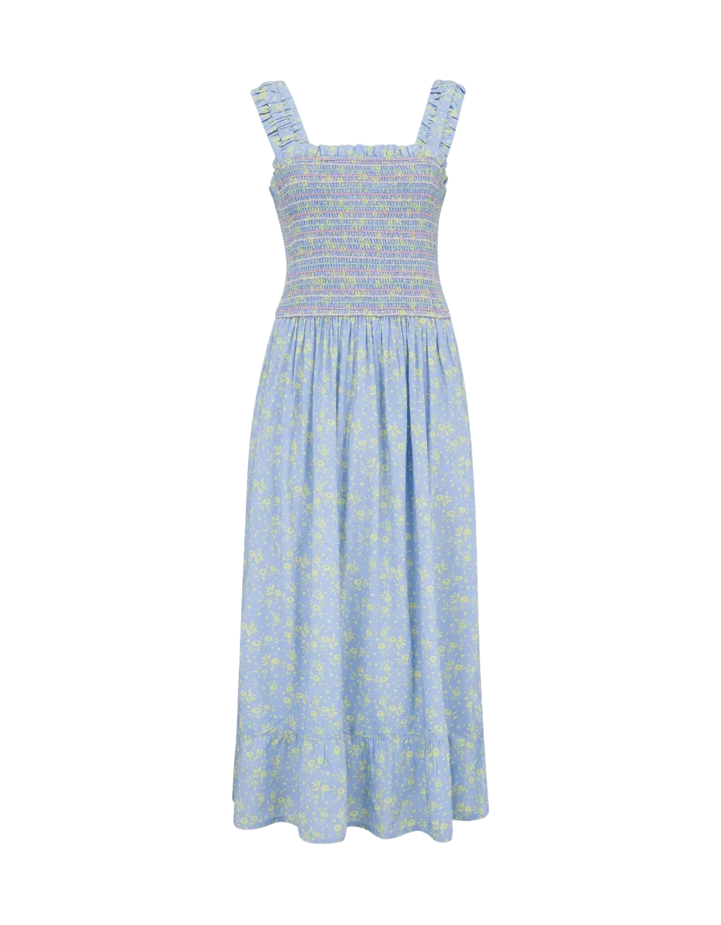 Vestido Sugarhill Ember Shirred Blue Lemon Star Meadow