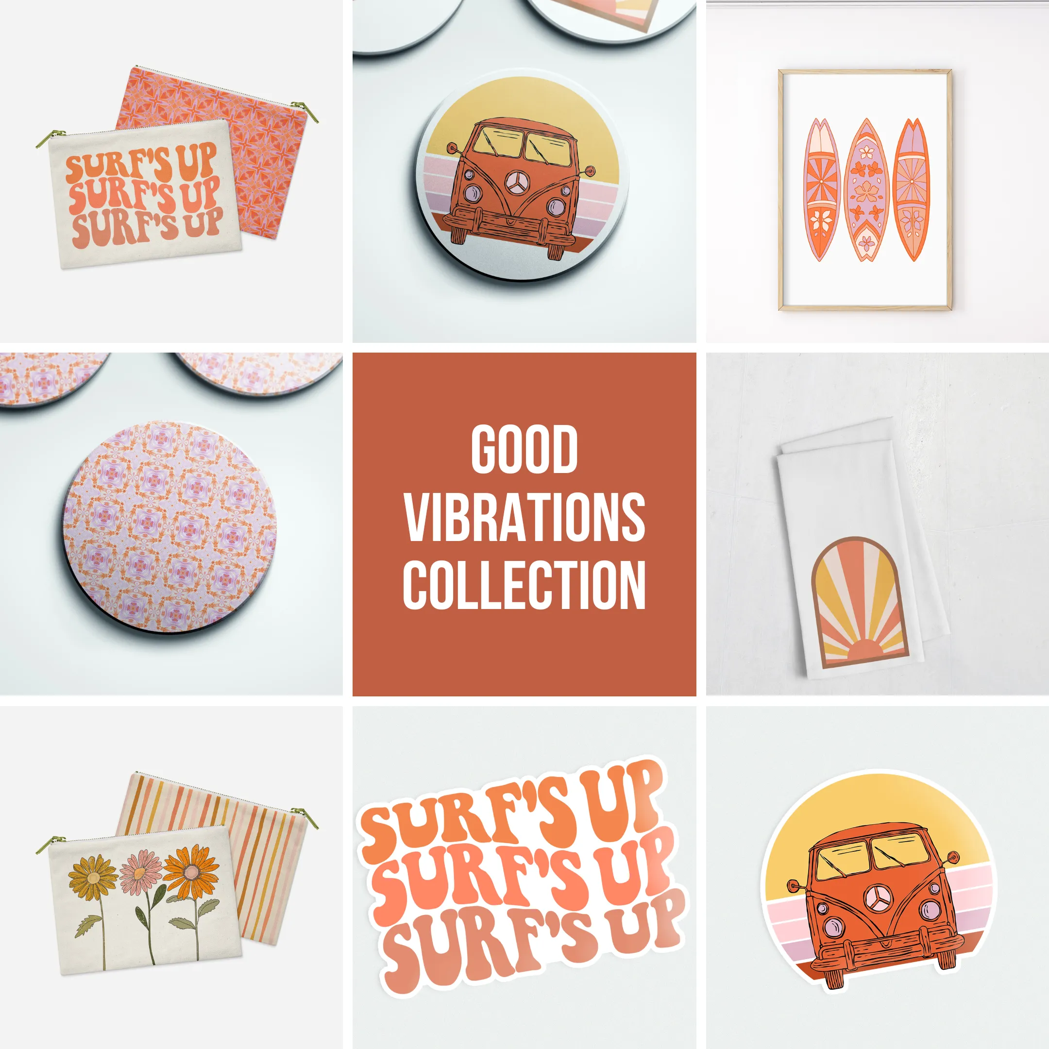 Vintage Beach Van Tea Towel | Good Vibrations Collection