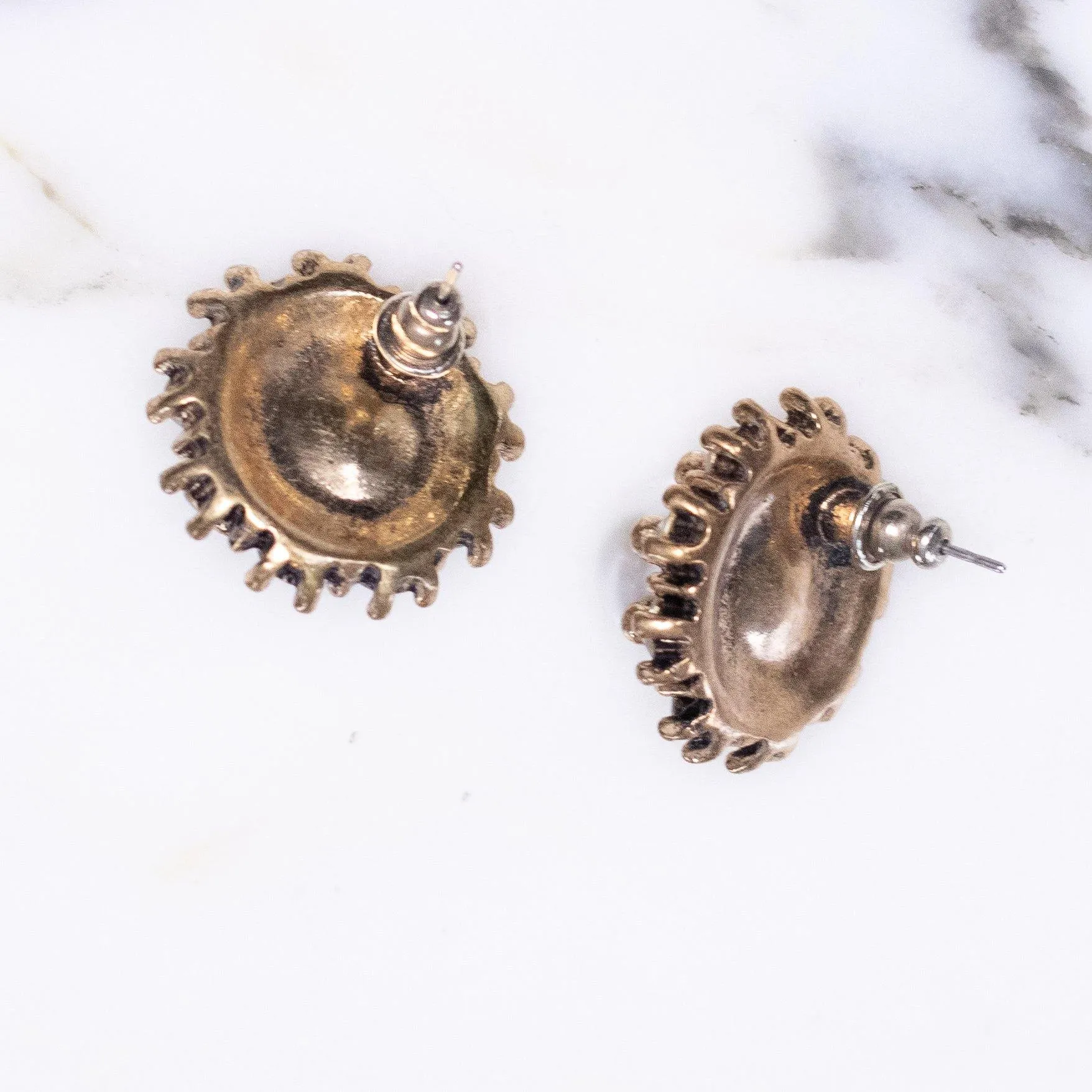 Vintage Style Faux Pearl Earrings with Crystal Halo
