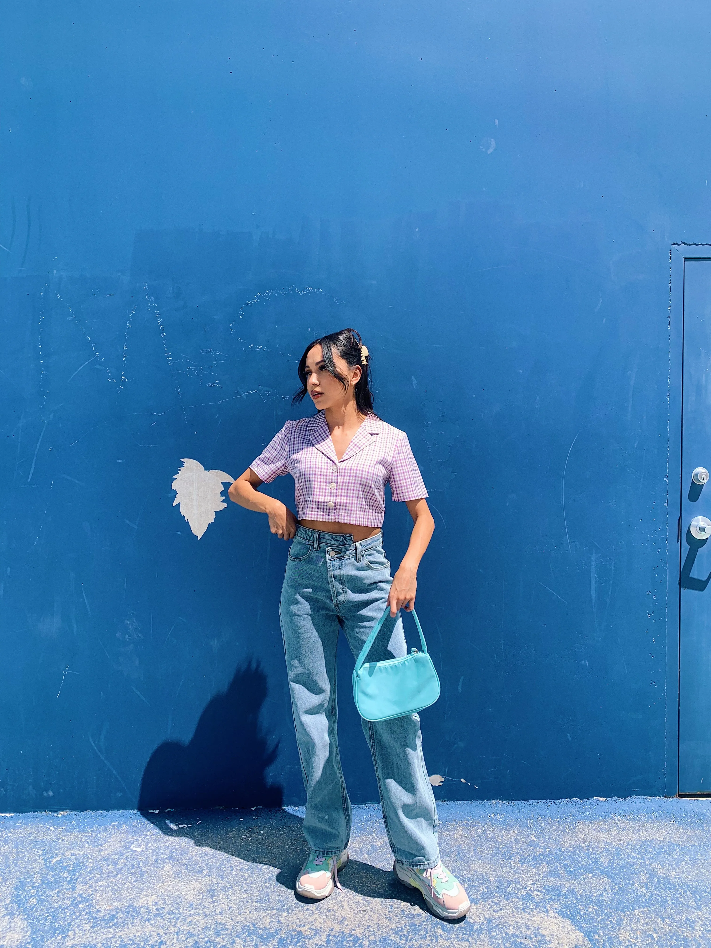 Vintage Summer Checked Top// Orchid