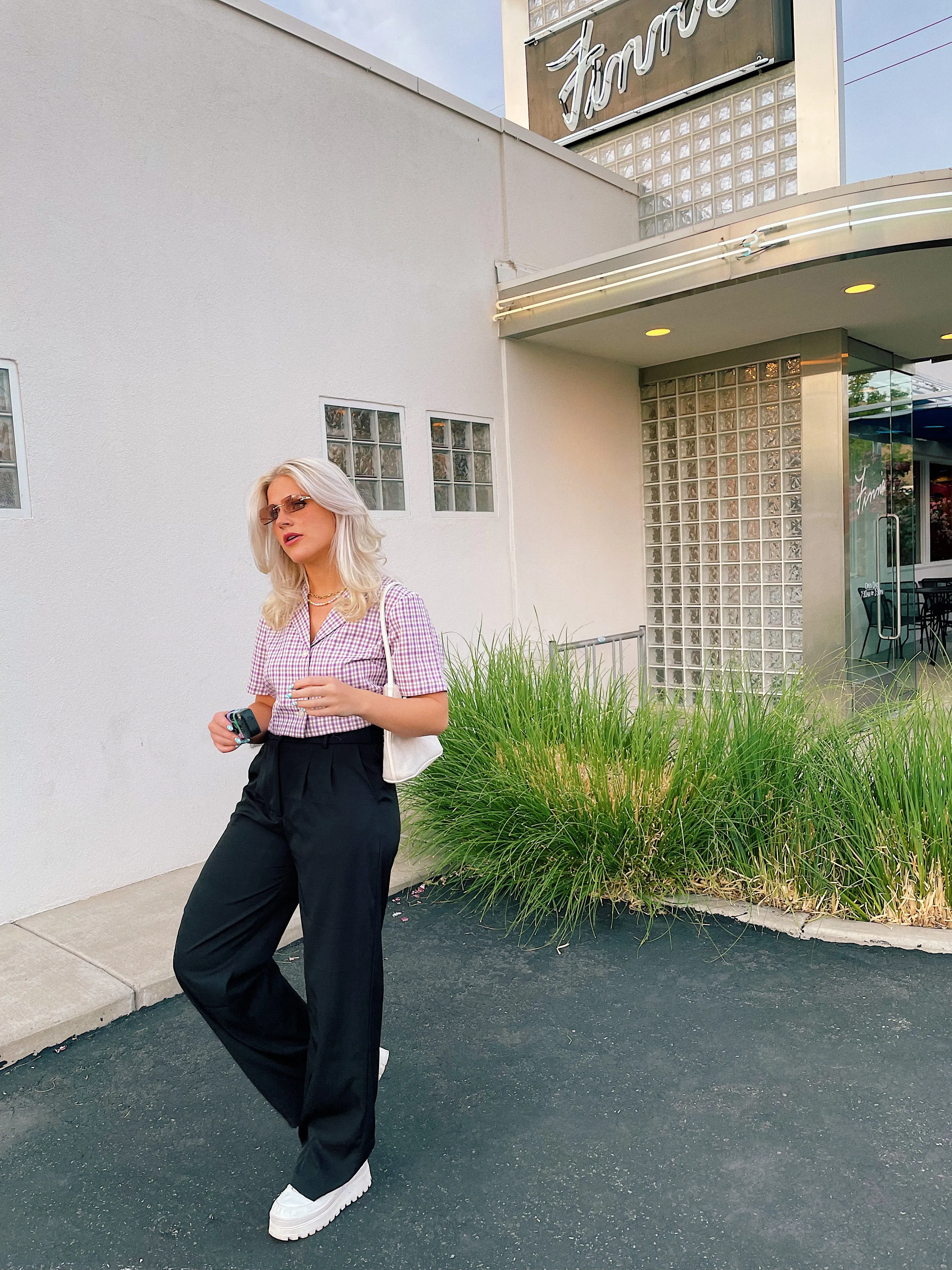 Vintage Summer Checked Top// Orchid