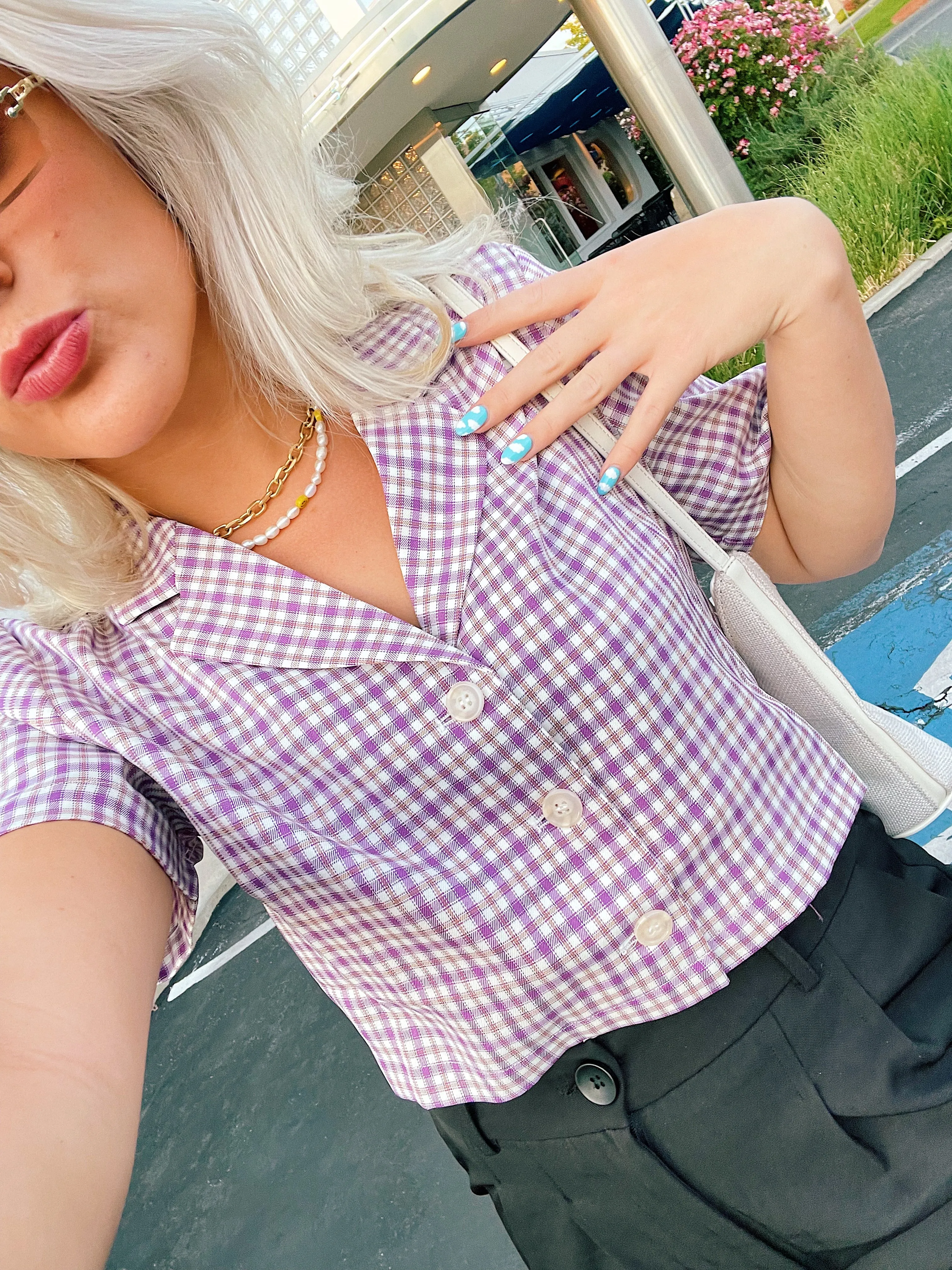Vintage Summer Checked Top// Orchid