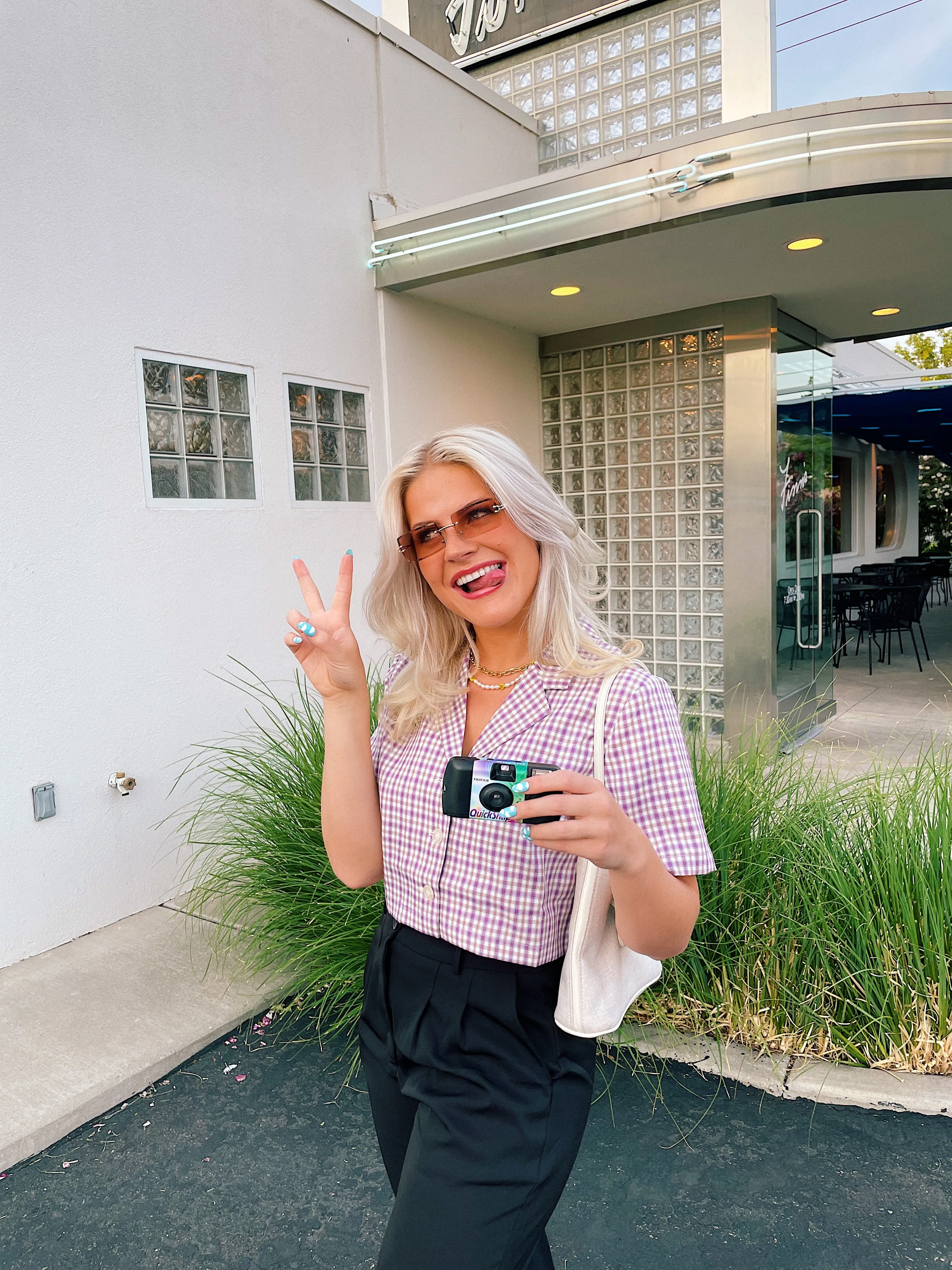 Vintage Summer Checked Top// Orchid