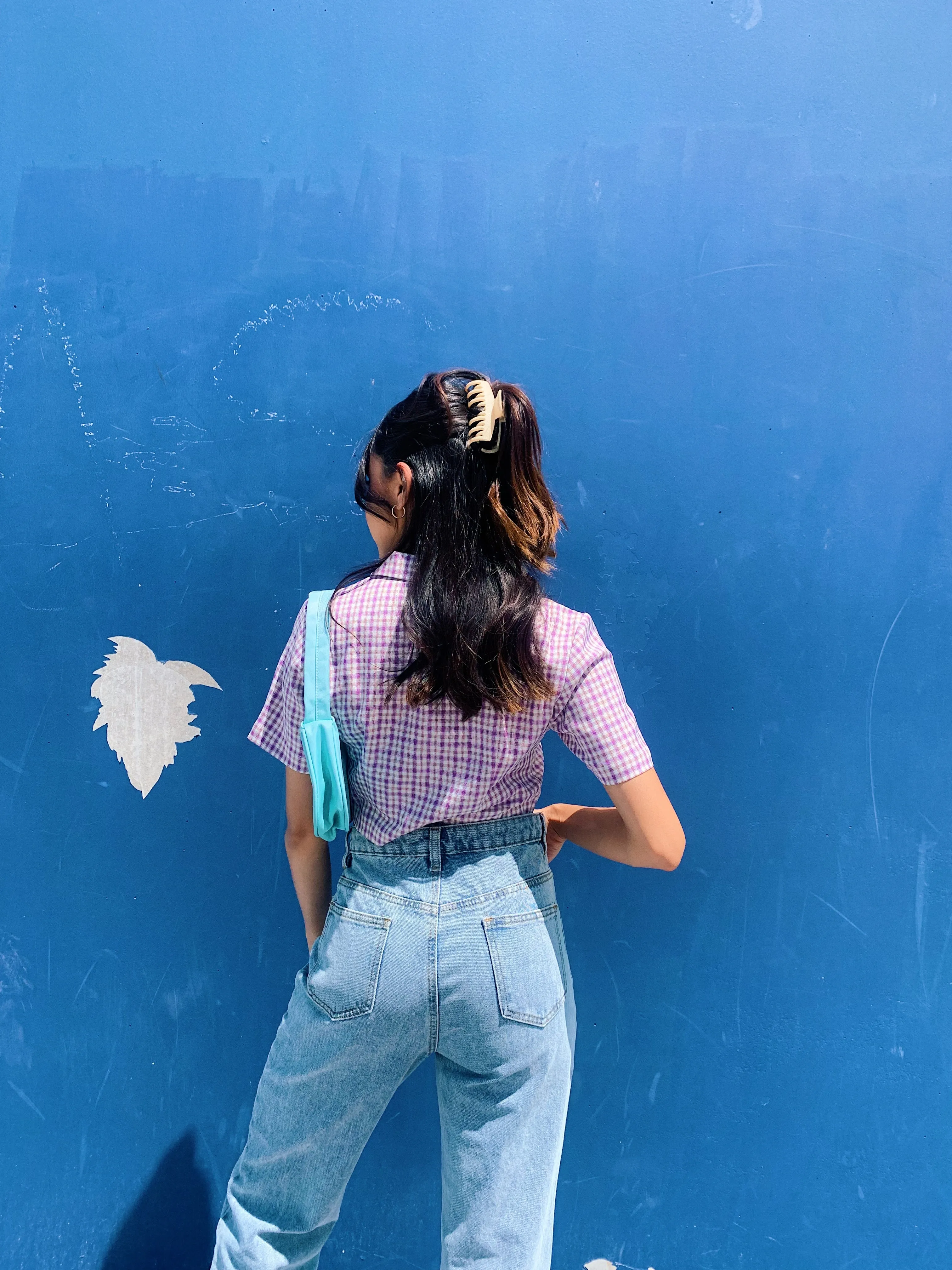 Vintage Summer Checked Top// Orchid