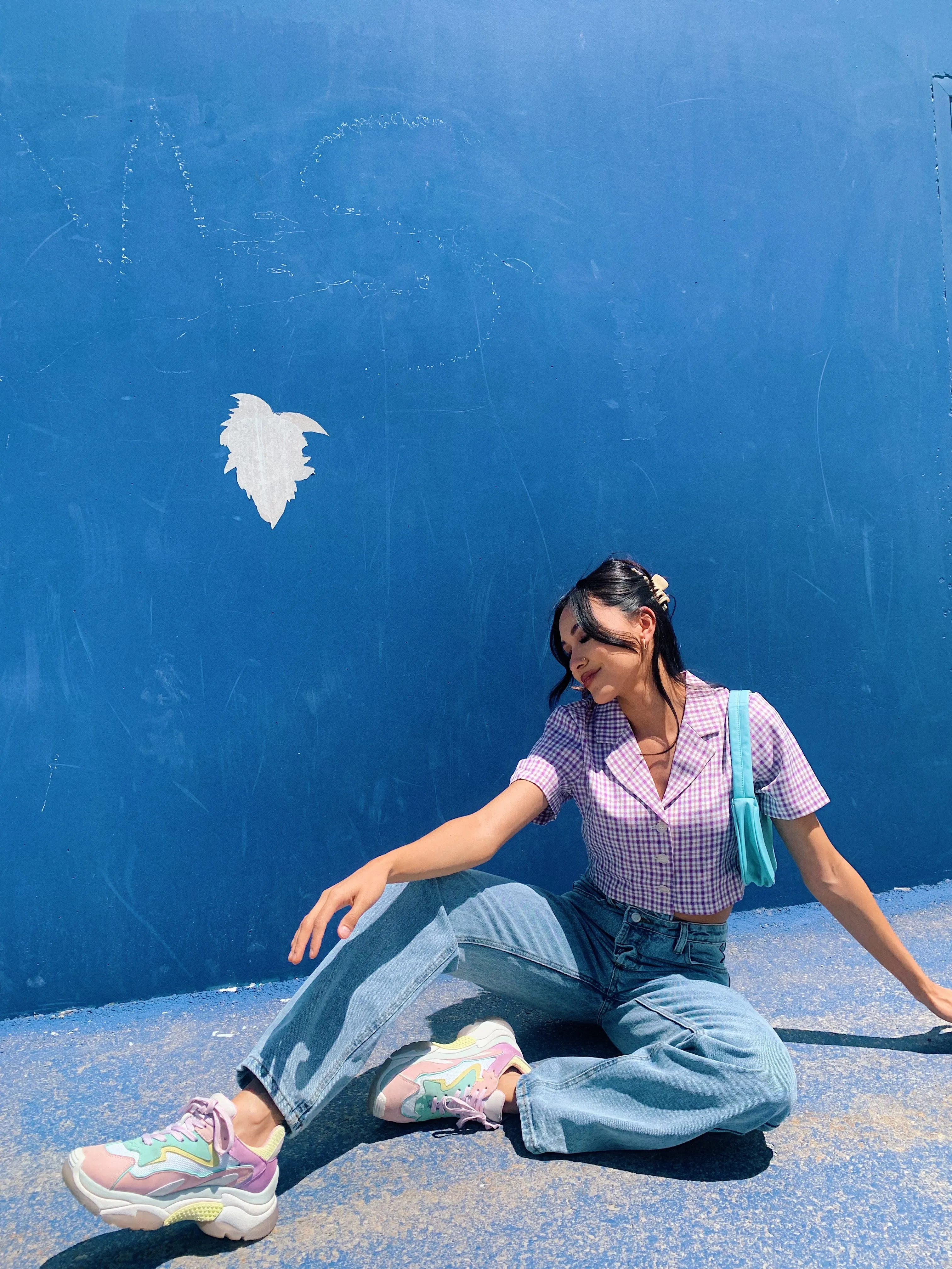 Vintage Summer Checked Top// Orchid