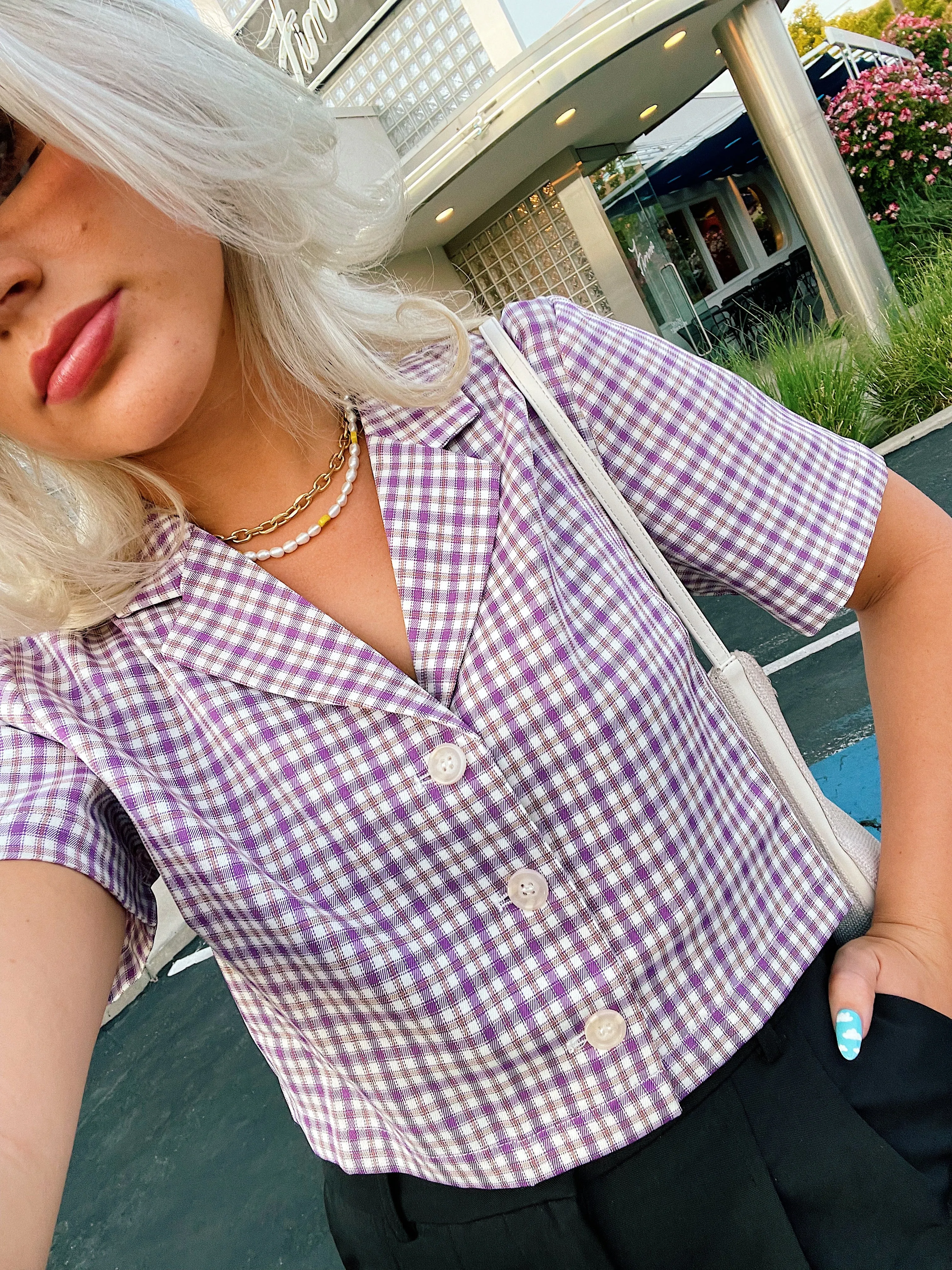 Vintage Summer Checked Top// Orchid